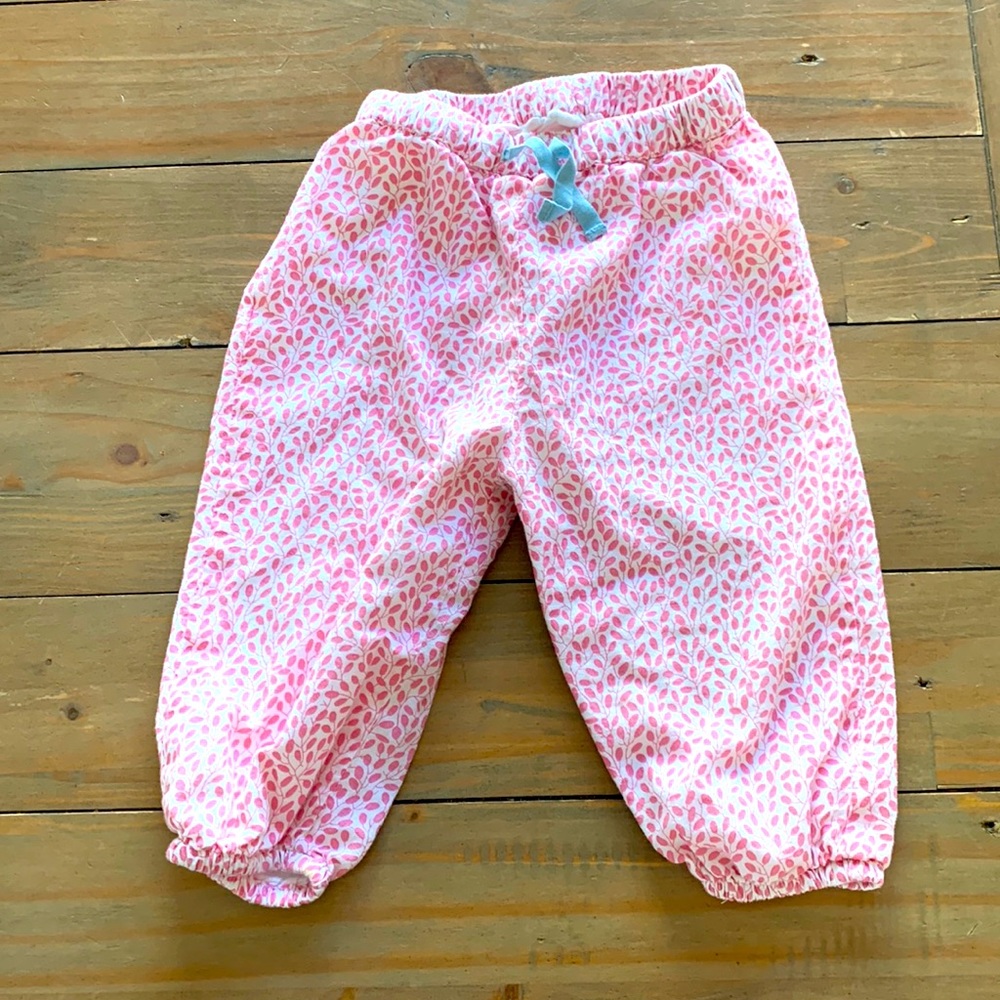 Mini boden floral spring pant, pink, size 6-12m